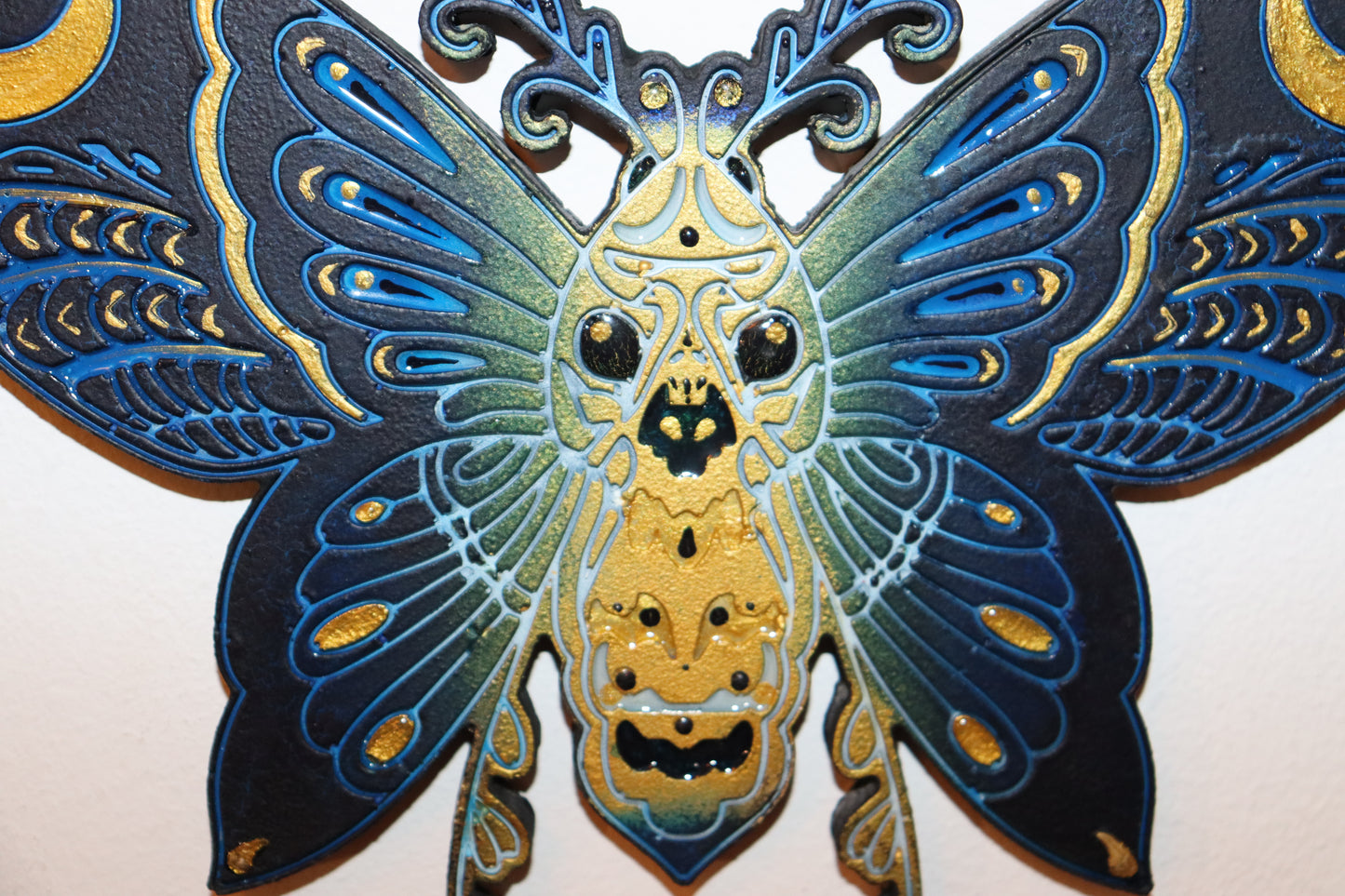 Wanddekoration XL , Blaue Motte - Helena