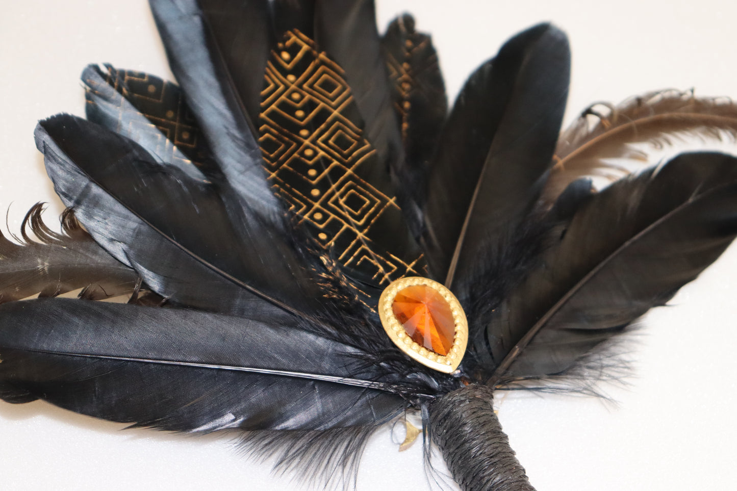 Fächer Schwarz-Gold