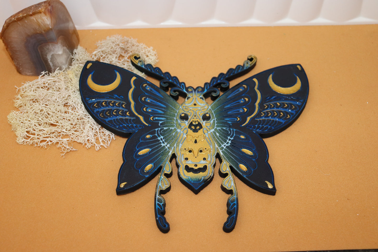 Wanddekoration XL , Blaue Motte - Helena